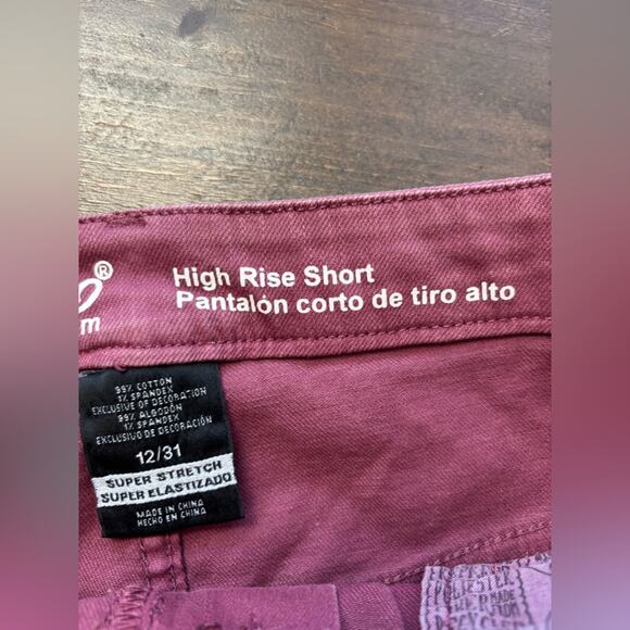 Mossimo Women's 12 Colorful Mauve High Rise Denim Cut Off Shorts Baddie Rocker - Picture 9 of 10